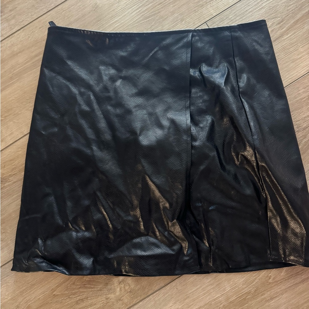 PrettyLittleThing Leather Black Mini Skirt Willing to accept offers!!!